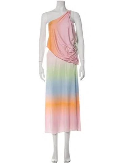 Pre-owned Siedres Tie-dye Print Long Dress In Pink
