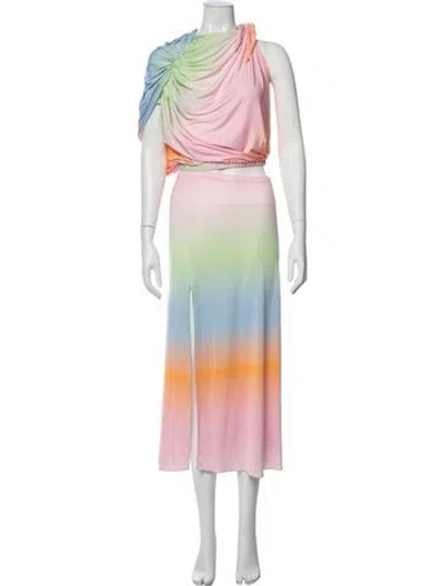 Pre-owned Siedres Tie-dye Print Long Dress W/ Tags In Pink