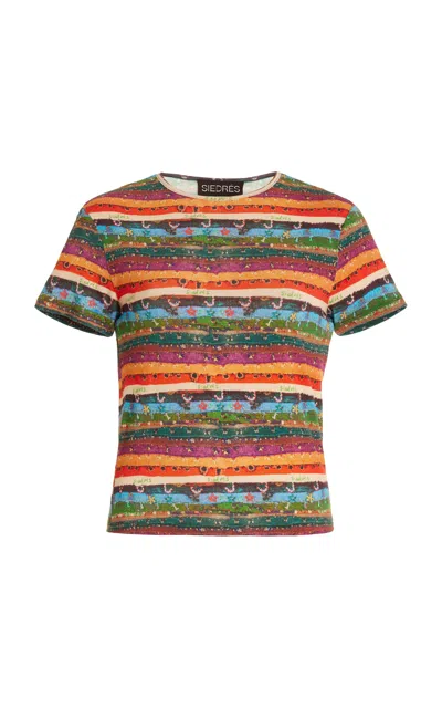 Siedres Tiso Printed Jersey T-shirt In Multi