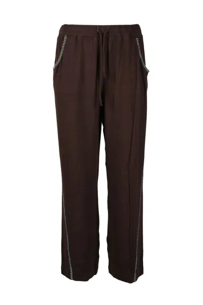 Siedres Trousers Viscose Elastane - Brown