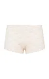 Siedres Unelica Lace-embellished Cotton Mini Shorts In White