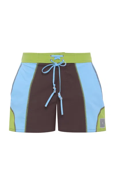 Siedres Venice Colorblock Cotton-poplin Shorts In Multi