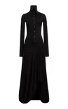 Siedres Vesper Jersey Midi Shirt Dress In Black