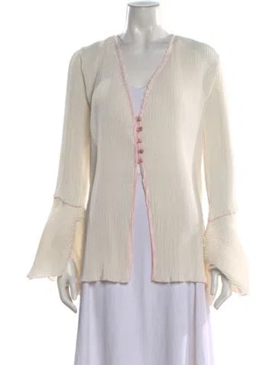 Pre-owned Siedres V-neck Long Sleeve Top In Neutral