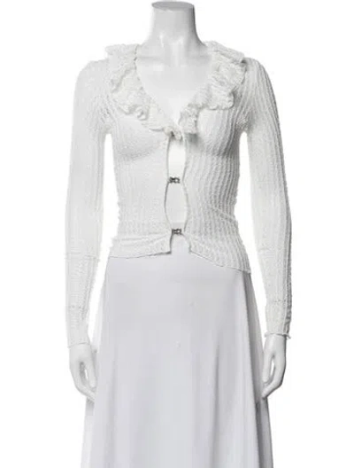 Pre-owned Siedres V-neck Long Sleeve Top W/ Tags In White