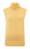 Siedres Vons Knit Merino Wool-blend Vest In Yellow