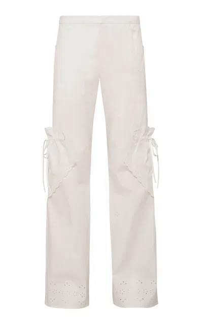 Siedres Wanda Anglaise Cotton Pants In White
