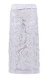 Siedres Wells Crocheted Lace Midi Skirt In White