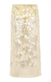 Siedres Wells Sequined Mesh Midi Skirt In Yellow