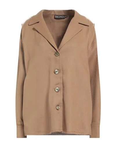 Siedres Siedrés Woman Shirt Camel Size 4 Cotton In Beige