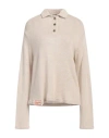 Siedres Siedrés Woman Sweater Sand Size M Linen, Viscose In Beige