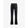 Siedres Womens Black Notre Flared Knitted Trousers In Black