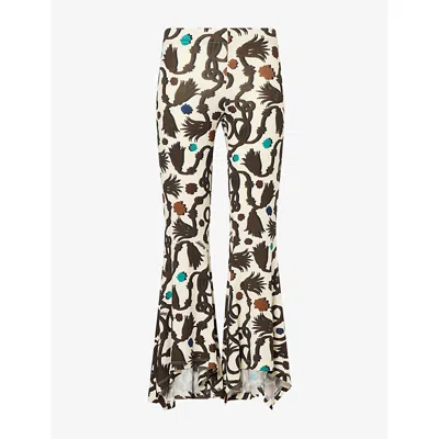 Siedres Womens Jeslynn Flared-leg Stretch-jersey Trousers Multi Xs