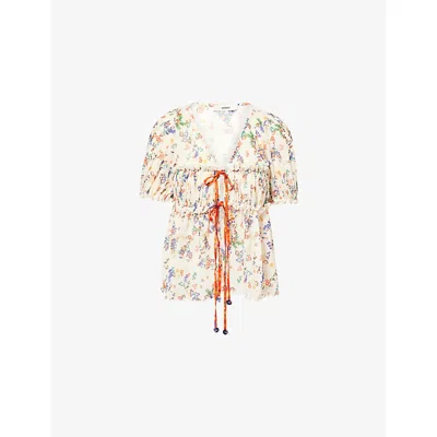 Siedres Womens Multi Emma Floral-print Woven Top