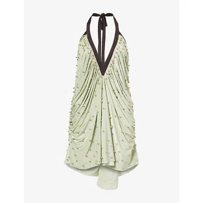 Siedres Womens  Sage Embellished Stretch-jersey Mini Dress In Multi
