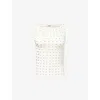 Siedres Stud-embellished Backless Top In White