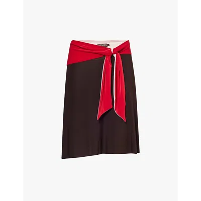 Siedres Womensmilen Colour-block Stretch-woven Jersey Mini Skirt In Multi