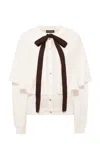 Siedres Xenia Cotton-knit Capelet Cardigan In White