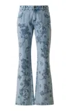 Siedres Yorina Embroidered Rigid Low-rise Flared Jeans In Light Blue