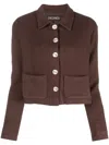 Siedres Yuna Knit Cropped Cardigan In Brown