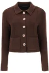 Siedres Yuna Knit Cropped Cardigan In Brown