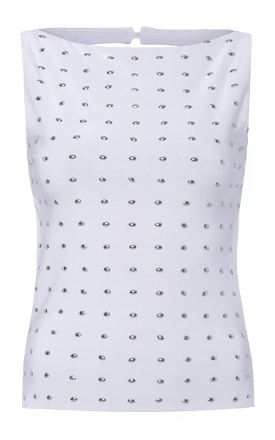 Siedres Zelna Studded Top In White