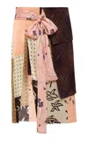 Siedres Zoe Patchwork Wrap Satin Skirt