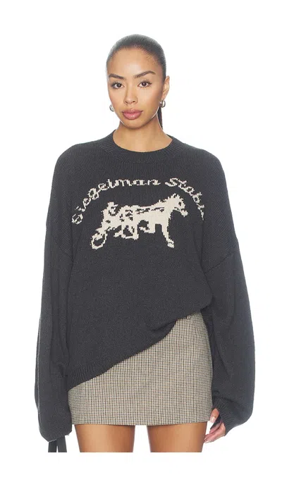 Siegelman Stable Logo Knit Sweater In Gray