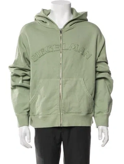 Pre-owned Siegelman Stable Open Front Long Sleeve Hoodie In Green
