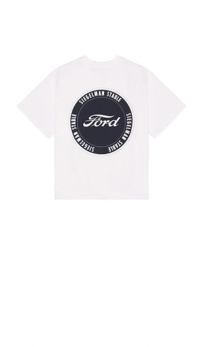 Siegelman Stable Printed Graphic Crop T-shirt In 白色