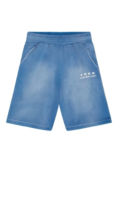Siegelman Stable X Ford Printed Oversized Sweatshorts In Ford Blue
