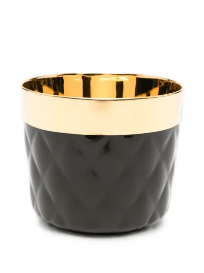 Sieger By Furstenberg Noir Cushion Quilted-effect Tumbler In Black