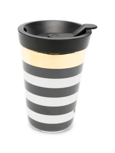 Sieger By Furstenberg Striped Gold-tone Travel Cup In Black