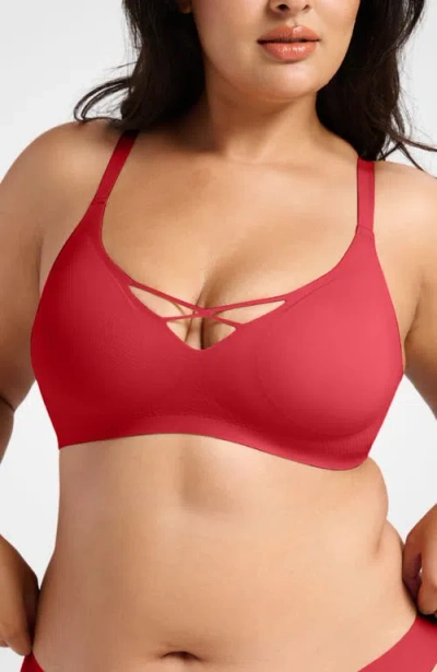 Siella No-show V-neck Bra In Brown