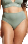 Siella Organic Cotton High Waist Brief In Sage Green
