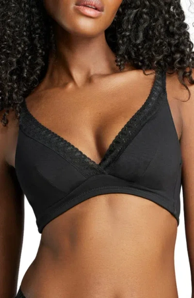 Siella Organic Cotton Lace Plunge Bra
