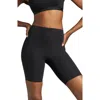 Siella Organic Cotton No-show Mid-thigh Short In Black