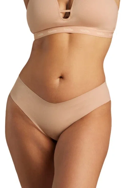 Siella Organic Cotton No-show Thong In Neutral