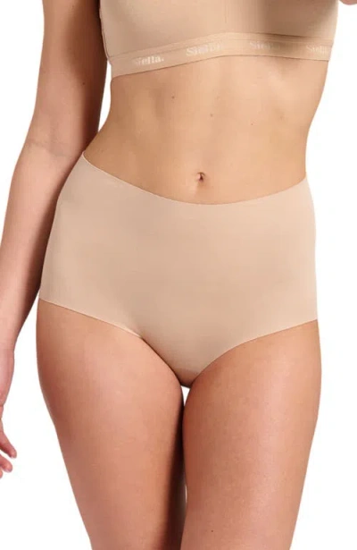 Siella Organic Cotton No-show High Waist Brief In Neutral