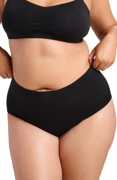 Siella Organic Cotton No-show Shaping Brief In Black