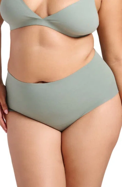 Siella Organic Cotton No-show Shaping Brief In Gray