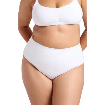 Siella Organic Cotton No-show Shaping Thong In Blue