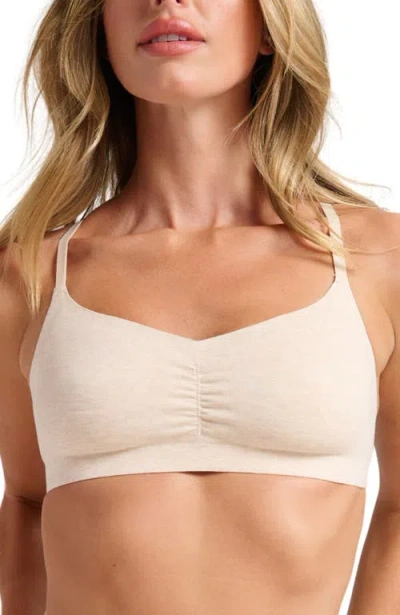 Siella Organic Cotton No-show V-scoop Bra In Brown