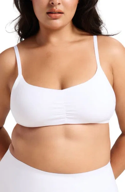 Siella Organic Cotton No-show V-scoop Bra In White