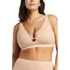 Siella Organic Cotton Plunge Foam Bra In Beach Beige
