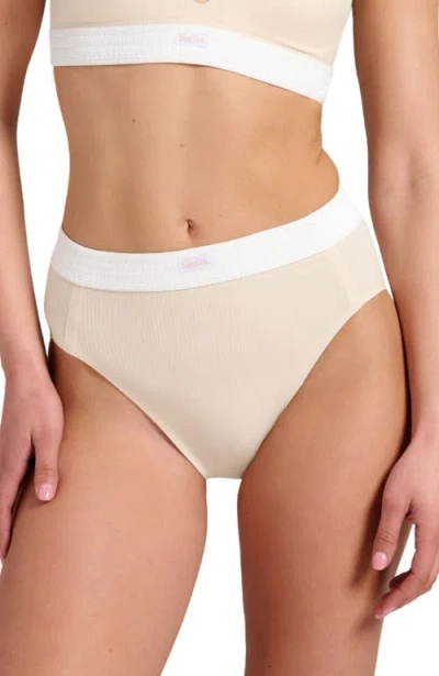 Siella Organic Cotton Rib High Waist Brief In Neutral