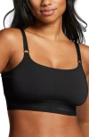 Siella Organic Cotton Scoop Neck Bralette In Black