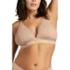 Siella Organic Cotton Triangle Padded Bra In Beach Beige