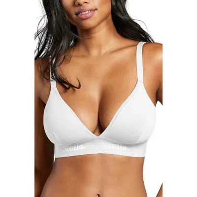 Siella Organic Cotton Triangle Padded Bra In White