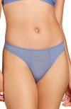 Siella Power Mesh Thong In Blue Grey